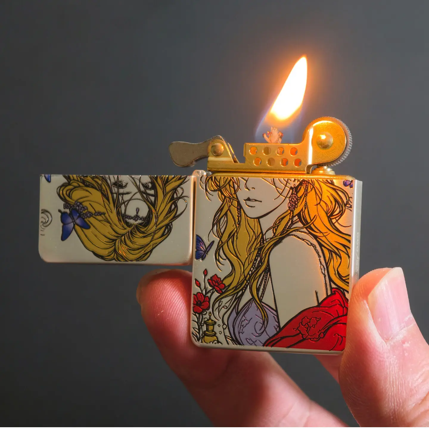 Zorro Z820 4th Generation Retro Brass Kerosine Lighter, Ultra-thin Rare Collector's Version Wheel Lighter with Gift Box