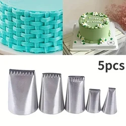 5PCS/set Stainless Steel Cake Icing Piping Nozzle DIY Pastry Nozzles Kit Decorating Pastry Cupcake Decorating Tools Baking Tools