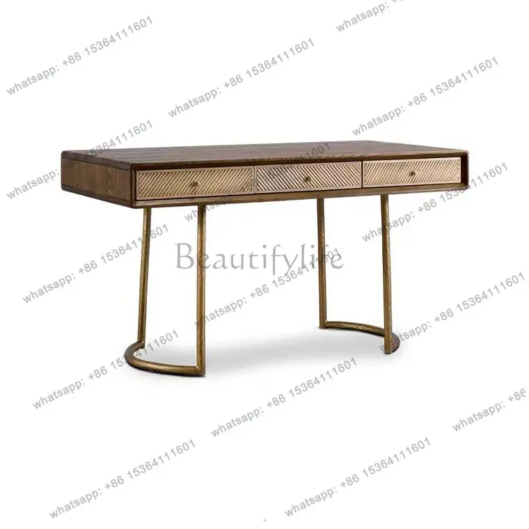 Nordic solid wood desk creative workbench writing notebook with drawer table
