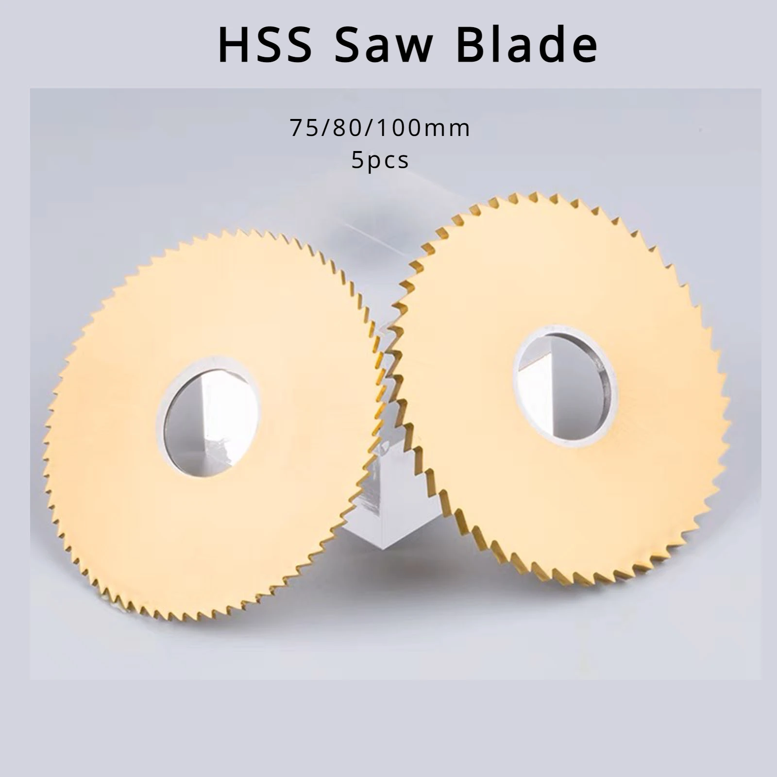 

75/80/100mm 5pcs HSS Circular Saw Blade TiN Coated Disc Multipurpose Slitting Slotting Rotary Tool for Dremel Metal Cutter