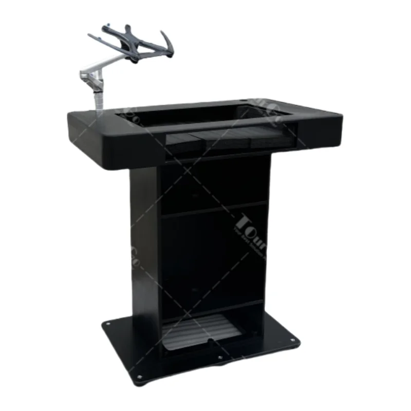 

Improve Black DJ Podium Booth Portable Control Tower Stand with Flight Cases and Laptop
