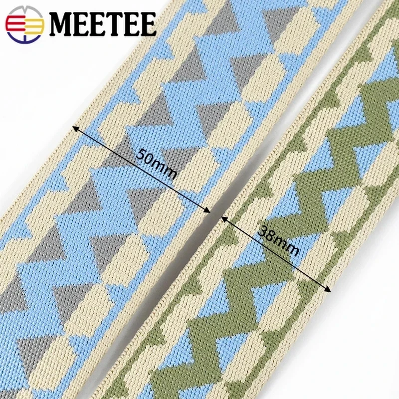 3/5/8/10M 38/50mm Ethnic Jacquard Webbing Patterned Crafts Ribbons Luggage Backpack Belt Decorative Strap DIY Sewing Accessories