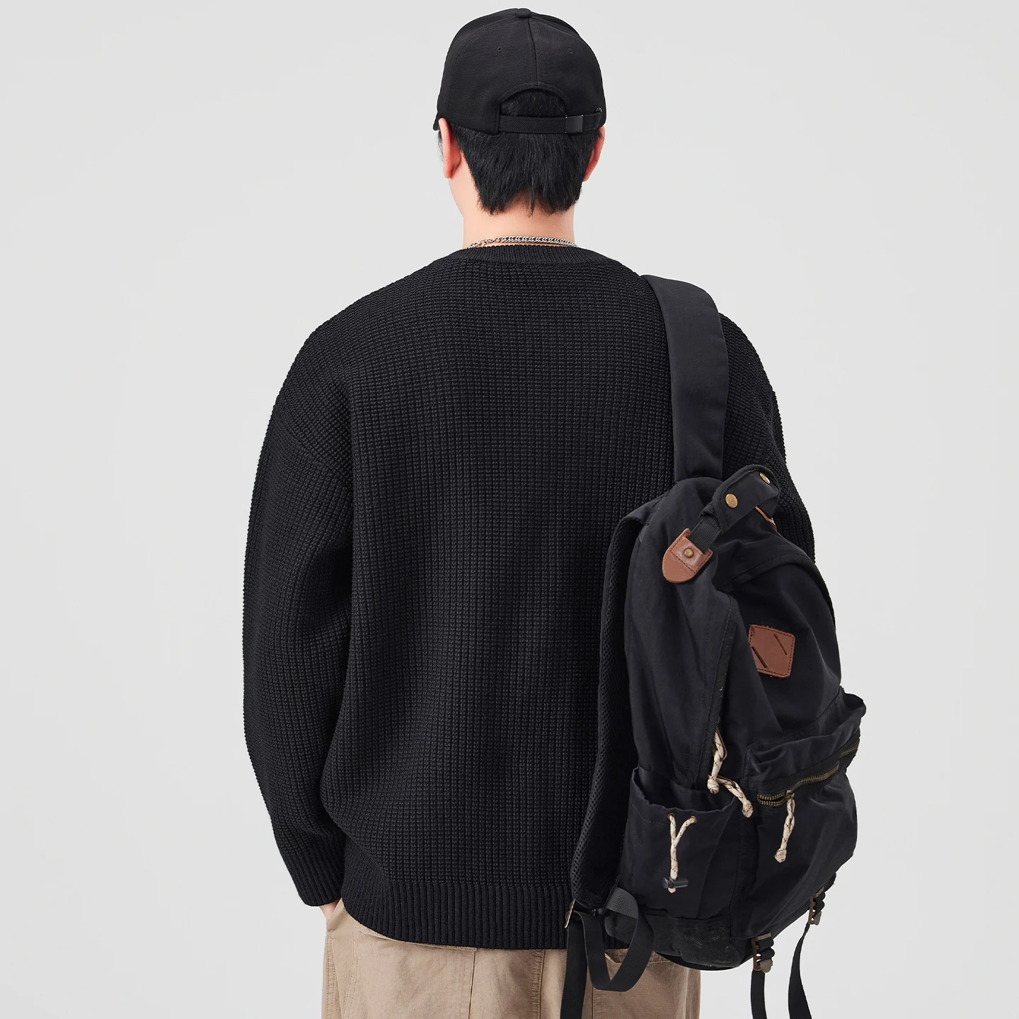 เสื้อคาร์ดิแกนไหมพรมแฟชั่นวินเทจสำหรับผู้ชาย ฤดูใบไม้ร่วง ฤดูหนาว ทรงหลวม สไตล์ลำลอง เสื้อคลุมแจ็คเก็ตสำหรับคู่รัก สตรีทแวร์ เสื้อโค้ทกันหนาว