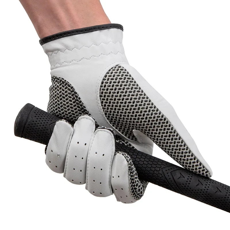 PLAYEAGLE 2pcs/lot White Color Men Left Hand Golf Gloves Sheepskin Fiber Soft Skid Resistance Breathable Glove With Golf Marker