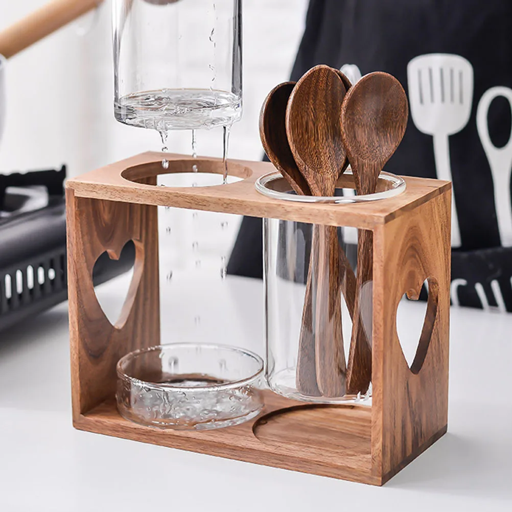 

1Set Glass Chopsticks Holder Cutlery Organizing Rack Clear Chopstick Cage Simple Generous Design Premium Material Safe