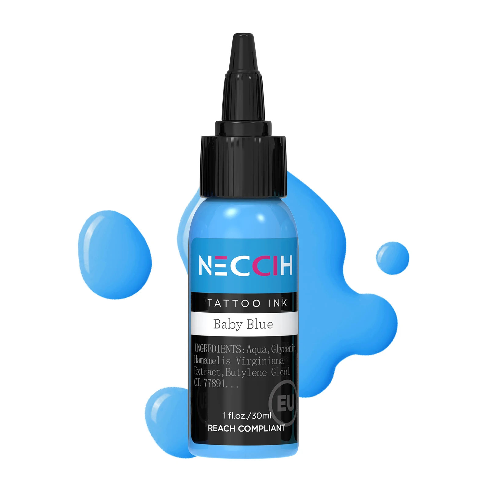 30ML Baby Blue Color Tattoo Ink Body Art Tattoo Ink Vibrant Vegan Long Lasting No Color Loss Professional Tattoo Ink 1Oz Pigment