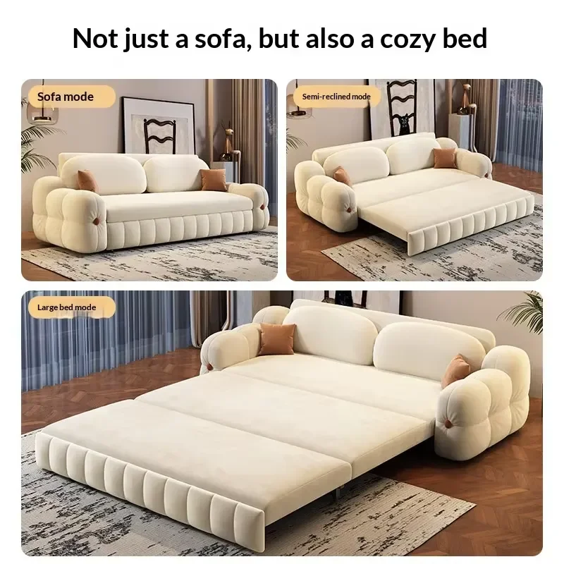 Modern Folding Sofa Bed for Living Room Multi-functional Foldable Detachable Washable and Storage Double Apartment Sofa Bed