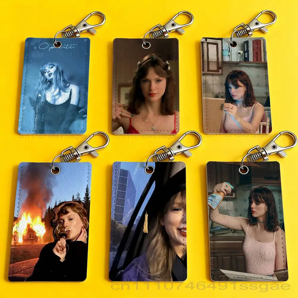 Opalite Singer T-Taylor Badge Holder Keychain For Bank Business Work Card Holder Student Card Protective Case Bus Card