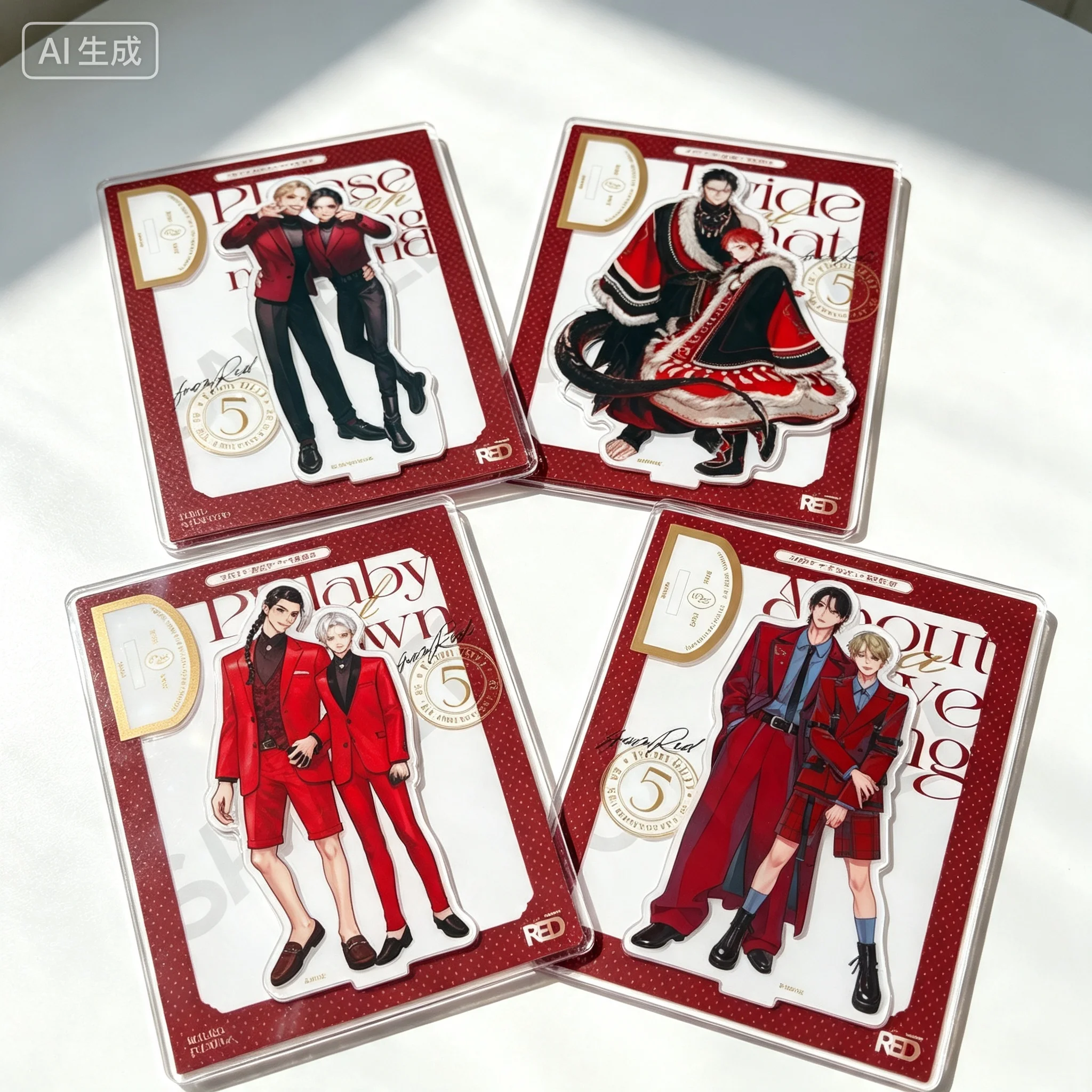 BL Comic Magazine From RED 5th Anniversary  Haruto Masa Ogino Mayo Acrylic Stand Model Plate Keychains Desk Decor