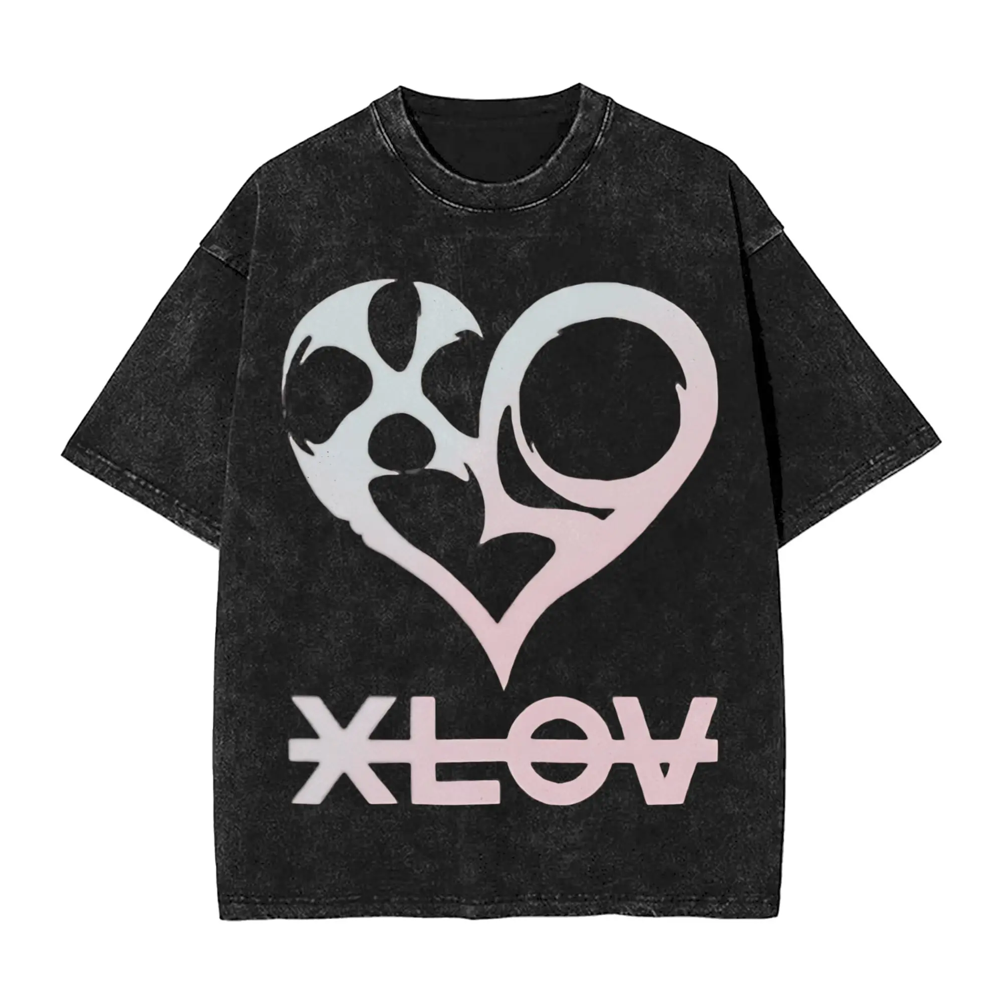  XLOV UXLXVE Members T Shirt Hip Hop Washed Short Sleeve Harajuku T-Shirts  Vintage for Men Women Streetwear Printed Tee Shirt