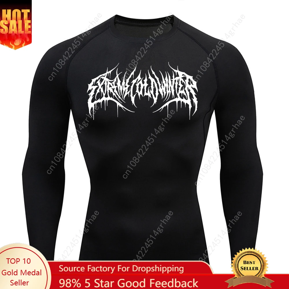 

Men GYM Compression Shirts Sport Workout Thorn Print T-shirts Mens Running Fitness Tight Summer Sportswear Top Tee
