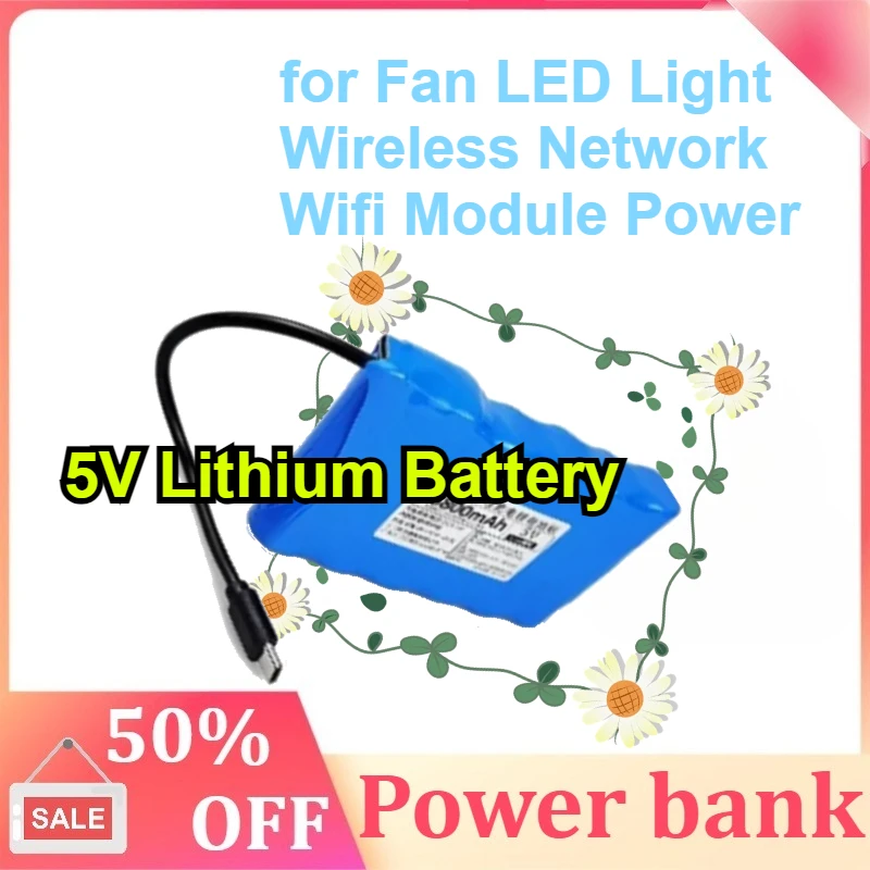 

5V Lithium Battery for Rechargeable Constant Voltage Microcontroller USB Fan LED Light Wireless Network Wifi Module Power Supply