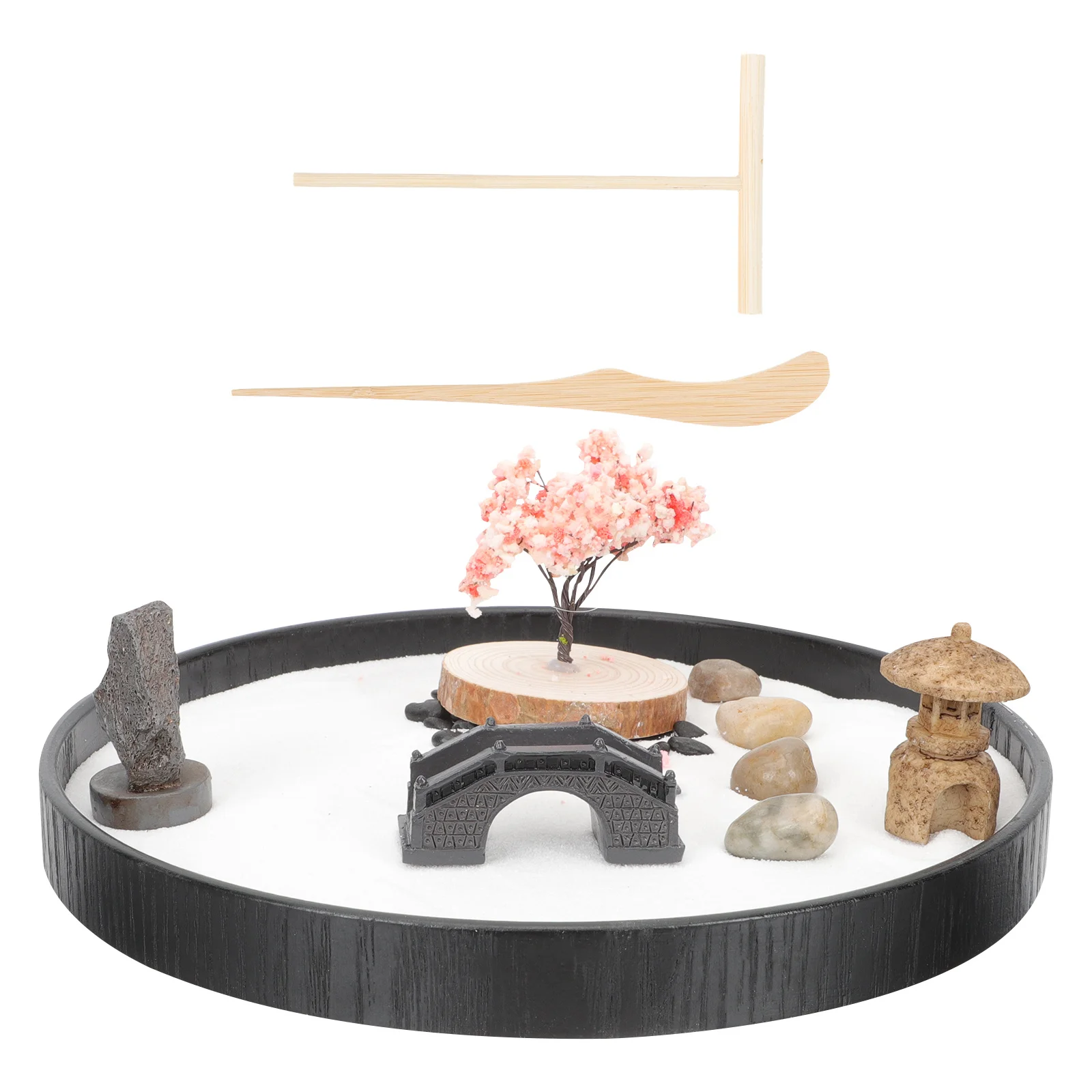 

1 set Zen Garden For Desk Mini Sand Box Tabletop Decor Sand Artware Household Adornment Meditation Tool Office Relaxation Gift