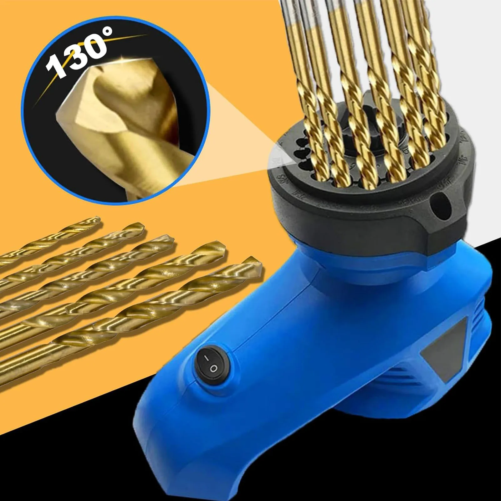 

Twist Drill Bit Sharpener Tool Bit Sharpener Grinder Electric Power Machine Tool for 3‑12mm Twist Bits Power Drill Bit Sharpener