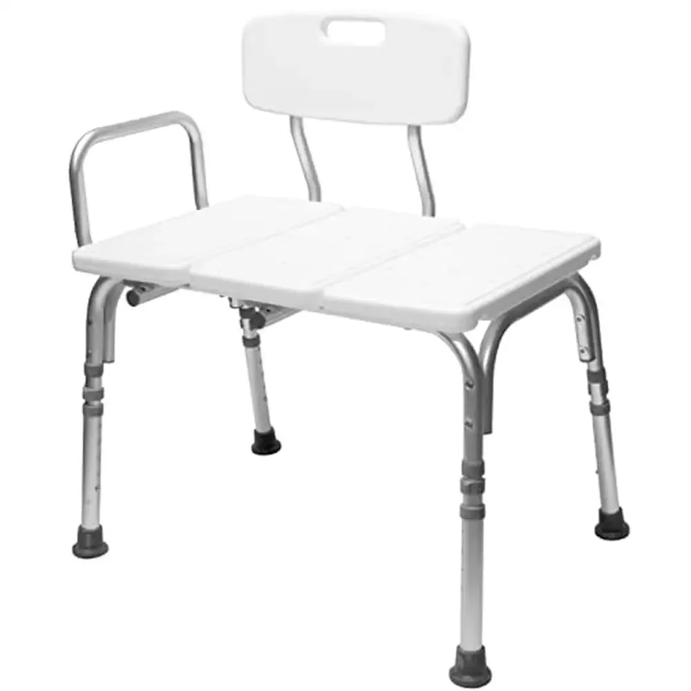 Adjustable Height Bathtub Transfer Shower Bench Elderly and Handicap Lightweight and Sturdy with Non-Slip Texture Fits Most Tubs