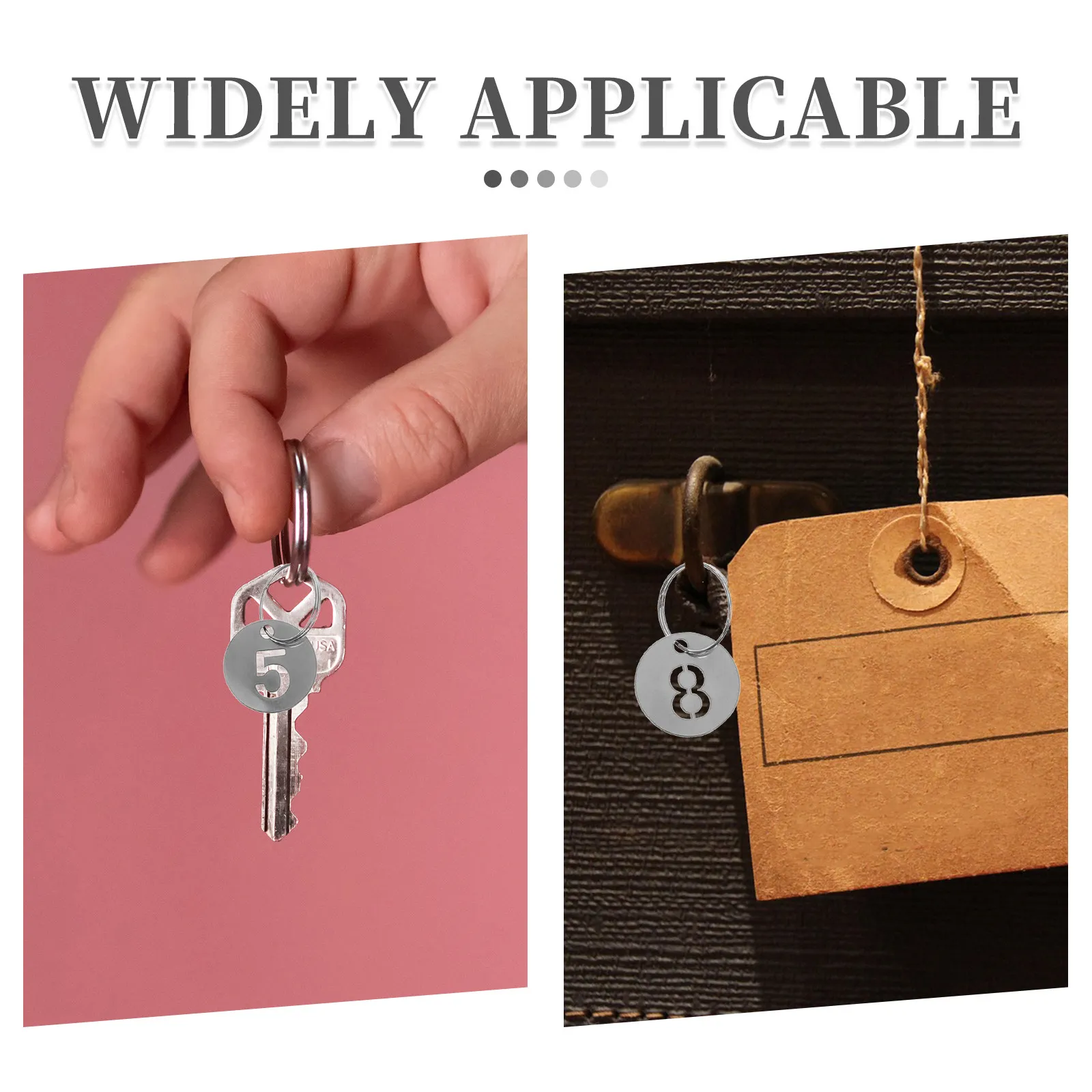 35Pcs Stainless Steel Number Tags Hollowed Round Metal Key Tags for Organizing Keys Bags Travel Luggage Outdoor Numbered
