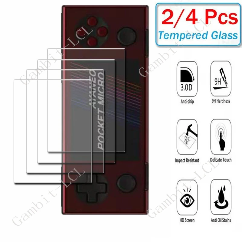 2-4 قطع من الزجاج المقوى 9H لجهاز الألعاب AYANEO Pocket Micro 3.5" - غطاء حماية للشاشة