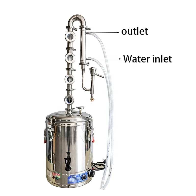 70L Electric Heating Domestic Type Alcohol Distiller White Spirit Distiller 4 Layer Copper Core Reflux Column Distiller