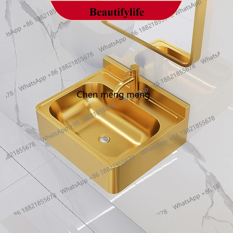 

E153 304 stainless steel wall-mounted wash basin outdoor courtyard balcony wash basin integrated