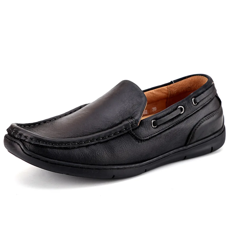 

Spring Autumn New Style Anti-Slip Loafers - Leather Vintage Thick Sole - Versatile Casual Shoes for Men