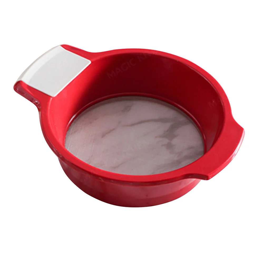 

1Pcs Handheld Flour Sifter Large Size Red White Lightweight Kitchen Sieve for Bread Pizza Dough Cake Baking Powder Sifting