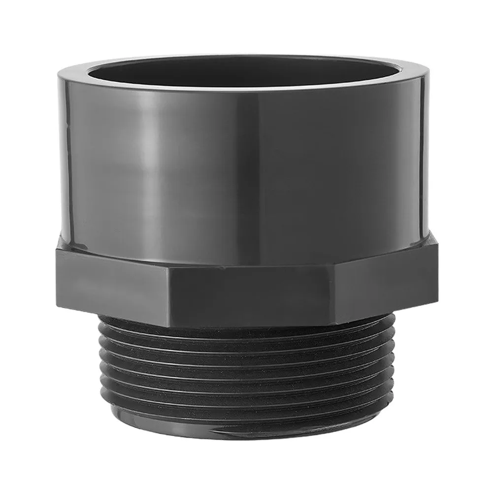 PVC-U SCH80 Threaded Connector Black for Water Distribution Systems Inner Diameter 48.25 mm Total Height 61.92 mm