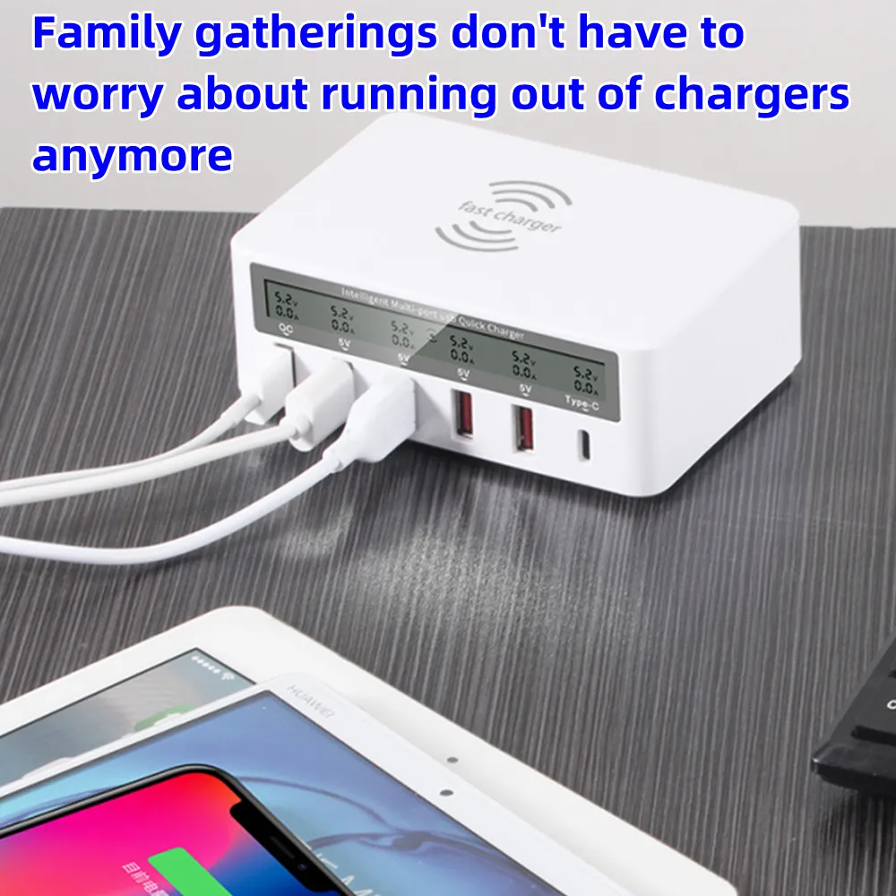 Type C Phone Fast Charge Adapter Wireless USB Charger Multiple Port 5V 2.4 3A Quick Charging Adaptor Power Supply Desktop Socket