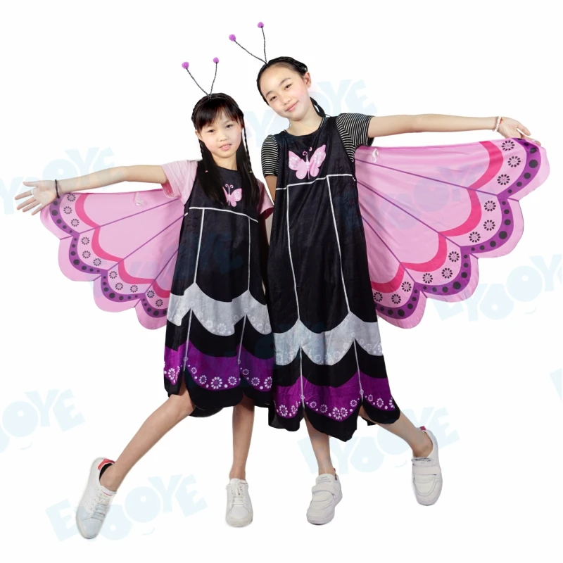 

Cute Butterfly Wings Costumes Girls Kids Festival Party Halloween Cosplay Costume Cartoon Animation Show Outfit Dress Clothes