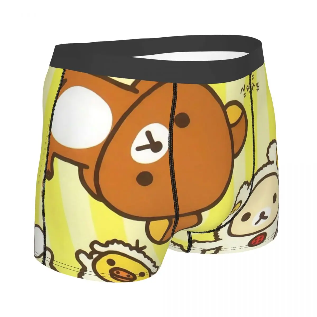 Rilakkuma Bear Yellow Duck Underpants Breathbale Panties Men's Underwear Comfortable Shorts Boxer Briefs