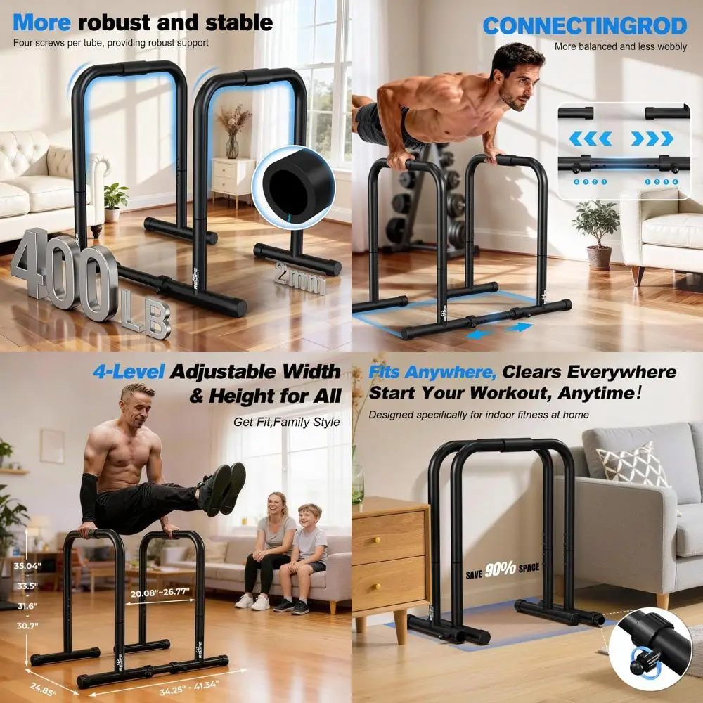 

Sturdy Heavy-Duty Dip Station for Workout, Dip Bars, and Push-Ups