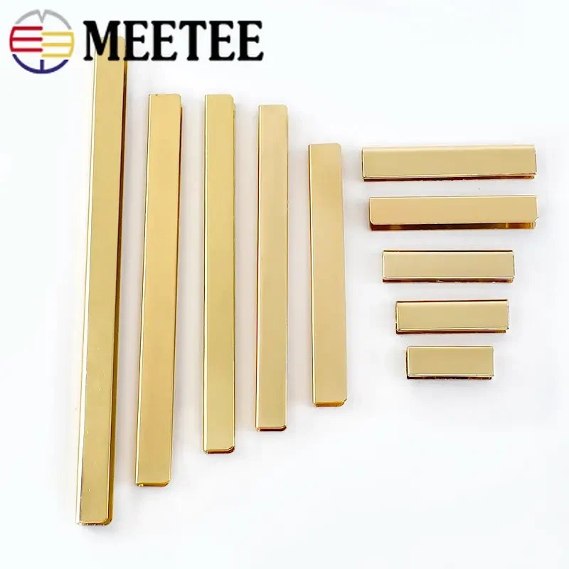 5/10Pcs Meetee 3-25cm Metal Handbag Side Clip Buckle LightGold Strip Clips with Screw DIY Luggage Decor Hardware Accessories