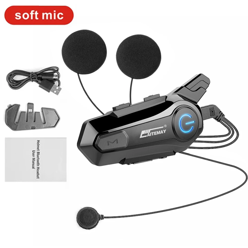 Bluetooth Hoofdtelefoon Motorhelm Intercom Headset 1000 M Voor 2 Rider Intercomunicador Moto Draadloze Interphone Handenvrij Bellen