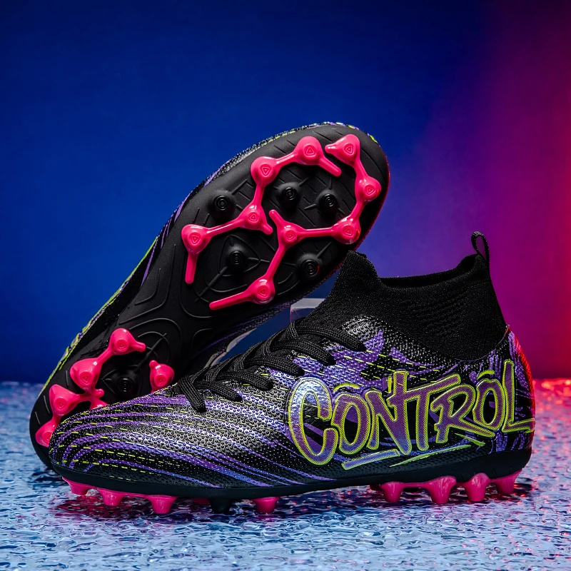 New Men Soccer Shoes Cleats Women Professional Football Boots Training Outdoor FG/TF Durable Firm Ground Lightweight Adult Rugby
