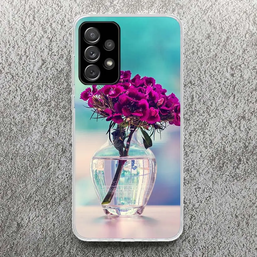 Purple Lavender Flowers Phone Case For Samsung Galaxy A51 A50 A71 A70 A41 A31 A21S A10 A20E A30 A40 A6 A7 A8 + A9 Soft Silicone