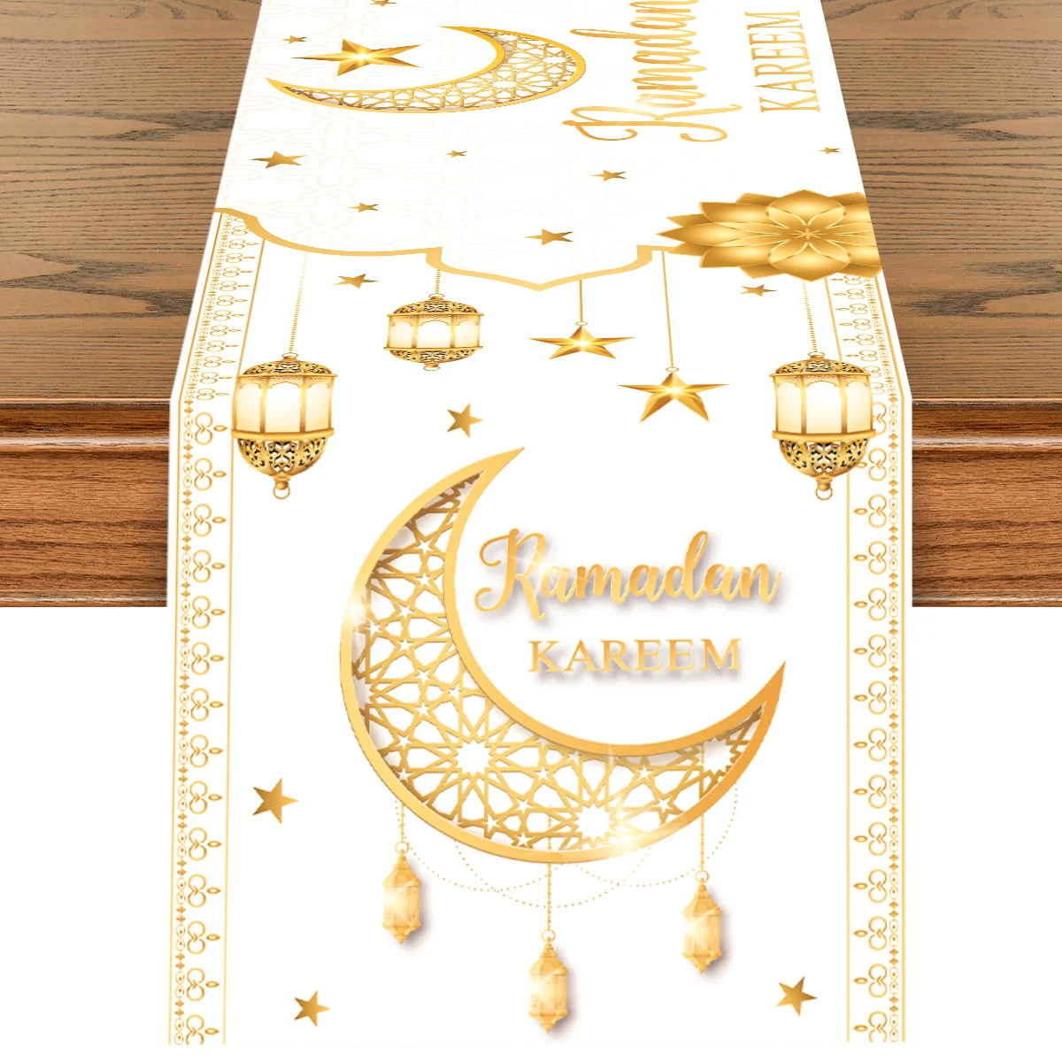 Ramadan Table Runner Decoration 2025 EID Mubarak Decor For Home Tablecloth Ramadan Kareem Islamic Muslim Party Eid Al Adha Gifts