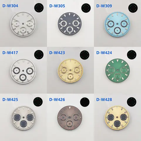 Vk63 dial panda dial 29mm logotipo personalizável acessórios de relógio adequado para 39mm caixa relógio de quartzo vk63 movimento ajuste daytona