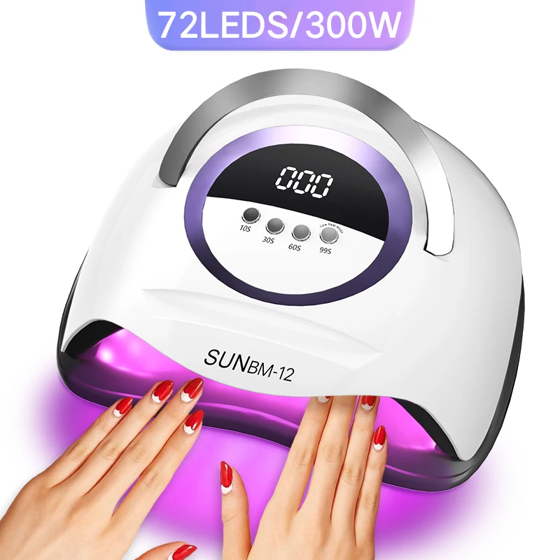 72LEDS Manicure Drying Lamp 300W UV LED Nail Dryer Curing Gel Nail Polish With Smart Timer Professional Nail Salon Tools