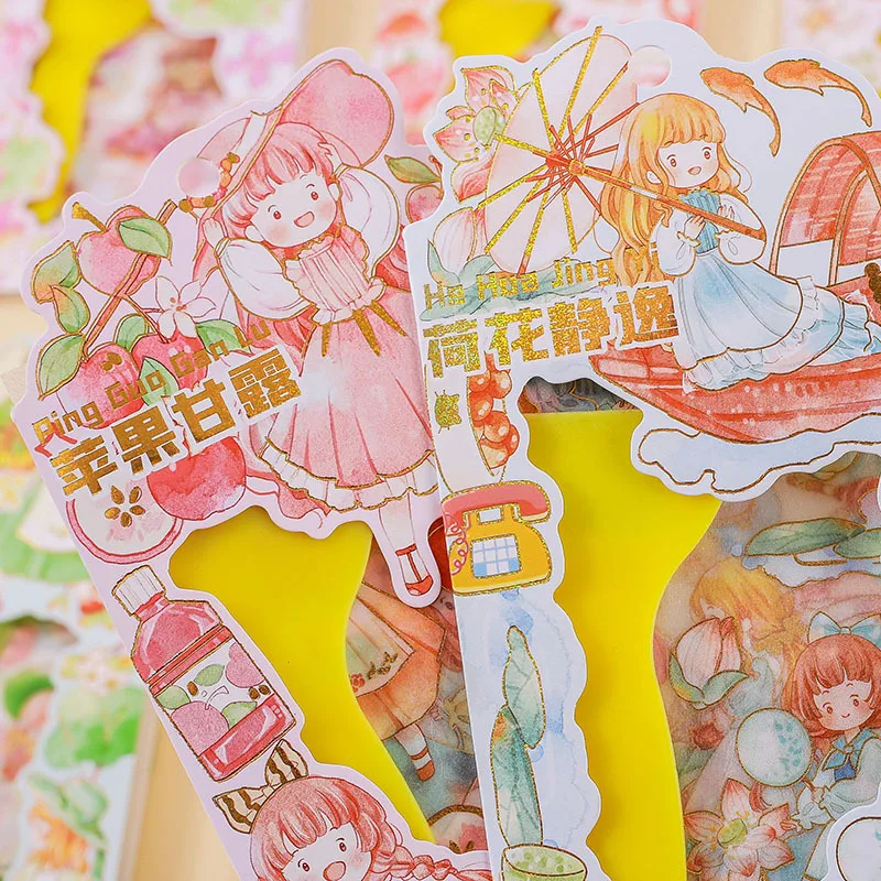 4 Pcs Sticker PET Hand Account Material Sticker Stickers Kawaii  Stickers Aesthetic