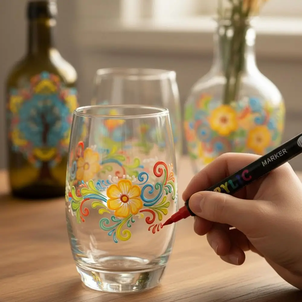 New 24/48 Colors Dual-ended Markers Quick Dry Temporary Nail Art Pens Drawing Marker Waterproof Nail Doodle Pens Ceramic Craft