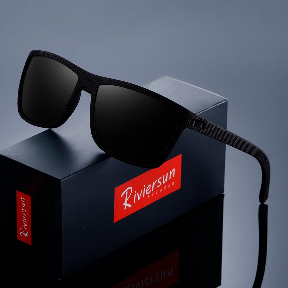 RIVIERSUN العلامة التجارية الجديدة الاستقطاب UV400 النظارات الشمسية الرجال النساء مربع ماتي إطار نظارات موضة عالية الجودة TR90 القيادة نظارات #1