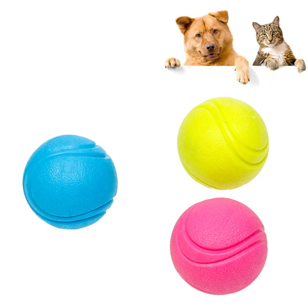 

Dog Chew Balls 4.5cm Durable Tennis Ball Rubber Teeth Cleaner Bite Training Play Dog Chew Balls Sound Knot Pet Toys