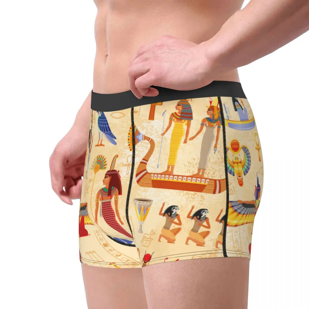 Ancient Egypt Men Underwear Egyptian Boho Tribal Boxer Briefs Shorts Panties Sexy Soft Underpants for Homme