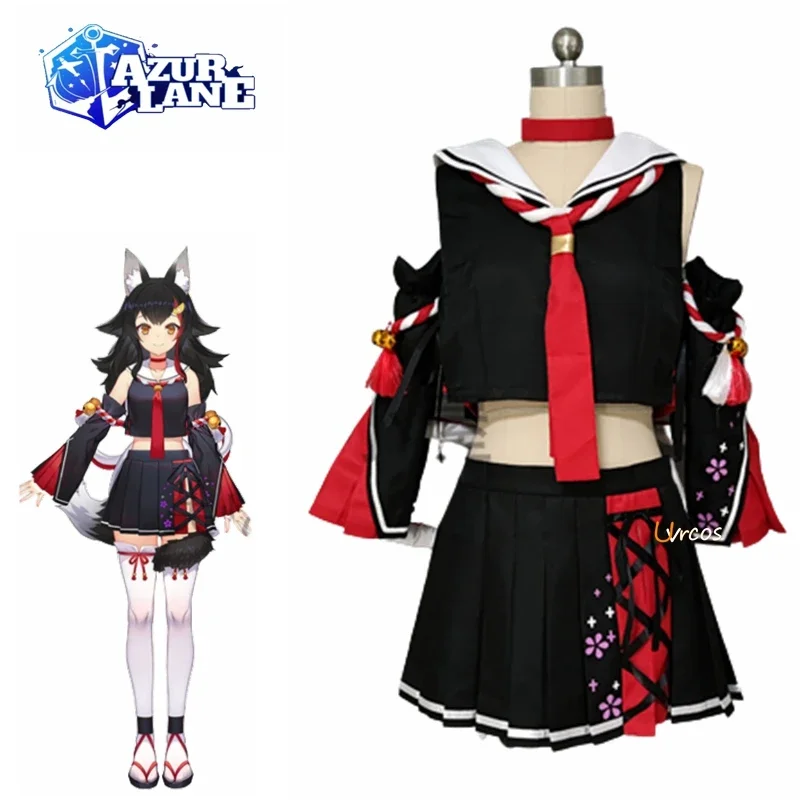 

Azur Lane Vtuber Hololive Okami Mio Cosplay Costume Halloween Party Outfit Custom Made Any Size