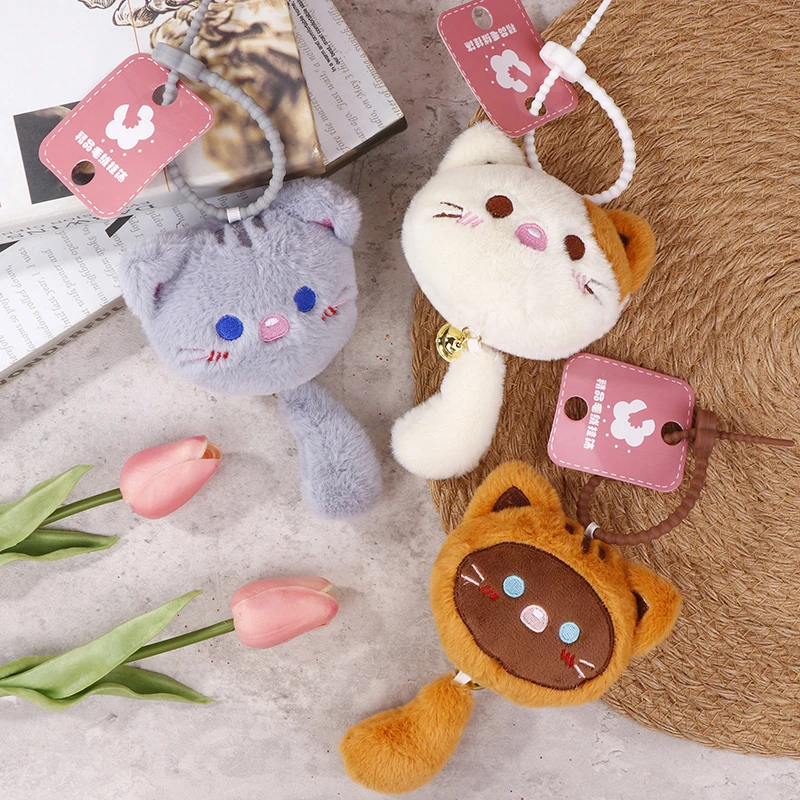 Cartoon Katze Plüsch Spielzeug Glocke Kätzchen Anhänger weiche ausgestopfte Puppe Schlüssel bund Auto Schlüssel ring Rucksack Tasche Dekor Geschenk