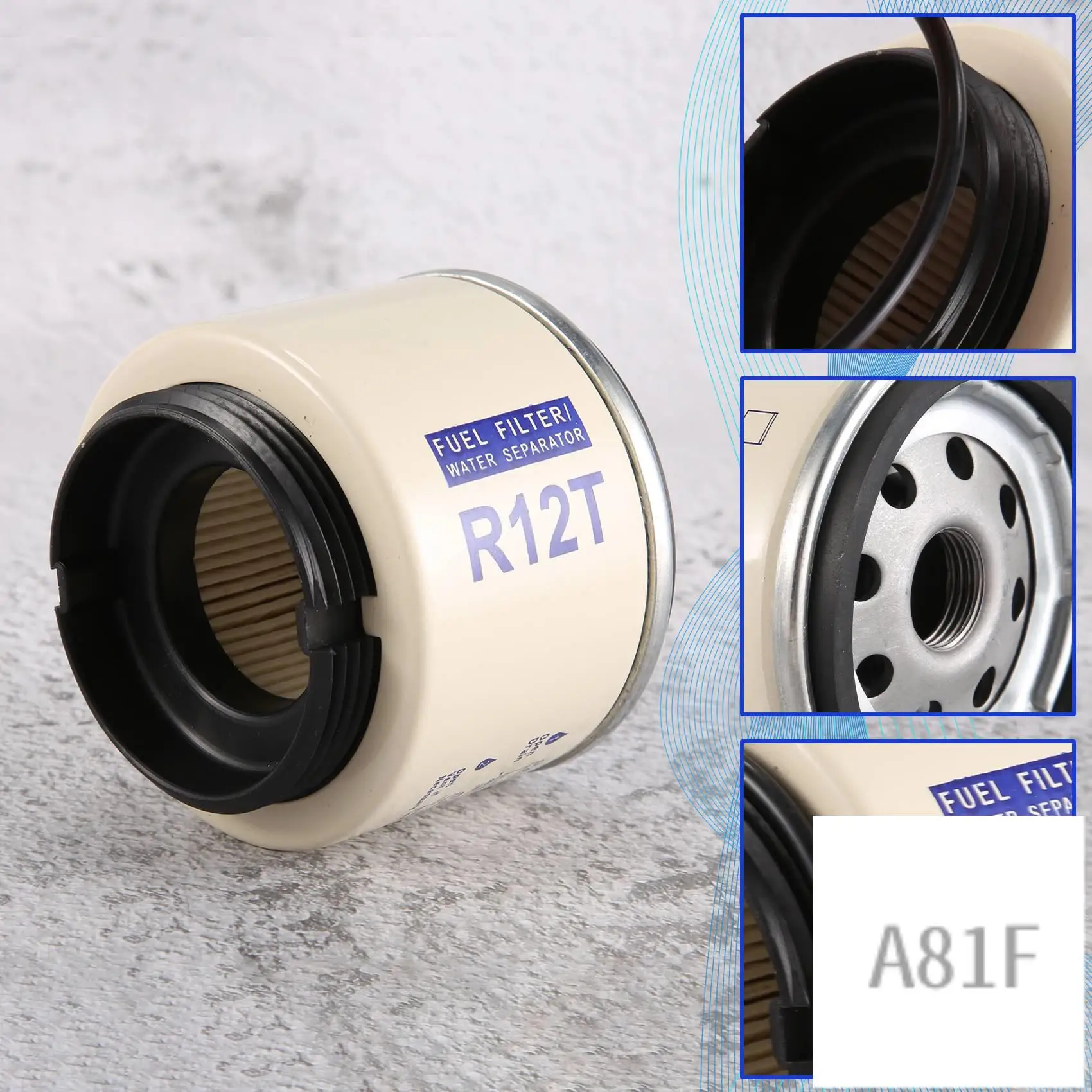 

6 Pcs R12T Fuel/ Water Separator Filter Elements For Racor 140R 120AT S3240 NPT ZG1/4-19 Automotive Parts