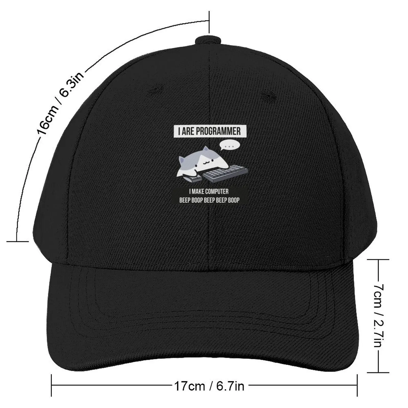 I are programmer cat programmer meme vintage Baseball Cap Military Tactical Cap Big Size Hat tea Hat New In The Hat Girl Men's