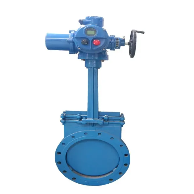 CF8 knife gate valve 500Nm remote control 380V DC24V electric actuator flange rotary actuator 220V NO/OFF  motorized Actuated