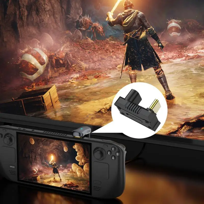 For ASUS ROG Ally USB C Male To Female Extension Connector 180 Degree U-shaped 140W Type C Elbow Charging Adapter For Steam Deck