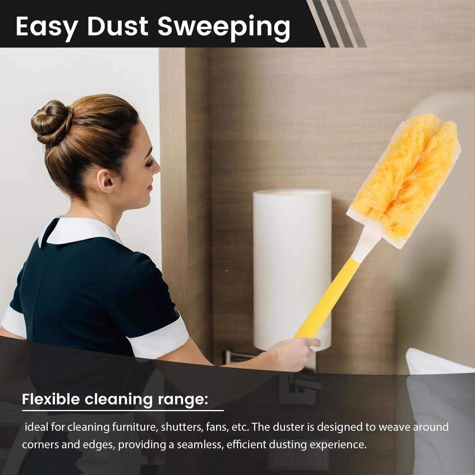 Picture 5: Electrostatic Brush Disposable Dual Sided Duster Retractable Pole 360° Replaceable Cleaning Ceiling Fan Dusting for swiffer