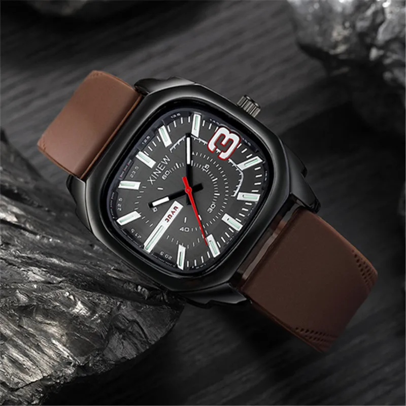 Мужские оригинальные брендовые часы XINEW для студентов и мальчиков, модные повседневные спортивные кварцевые часы с силиконовым ремешком Erkek Barato Saat Montre Homme